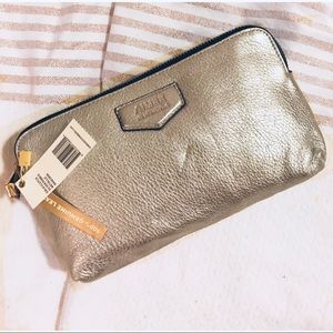 Silver Leather Clutch